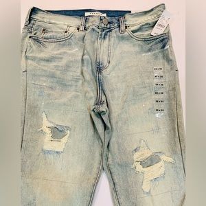 NWT PacSun Light Stitch & Repair Stacked Skinny Jeans SZ 33 x 32